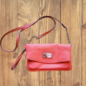 Nine West Dark Orange Cross Body Clutch Handbag